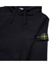 Logo Patch Cotton Fleece Hoodie Black - STONE ISLAND - BALAAN 4