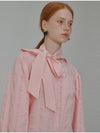 Puff Sleeve Tie Cotton Blouse Pink - OPENING SUNSHINE - BALAAN 4