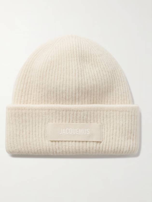 Jacquemus Logo Wool Beanie White Unisex - JACQUEMUS - BALAAN 3