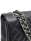 Women s A47600 Caviar Black Classic Maxi Silver Chain Shoulder Bag - CHANEL - BALAAN 7