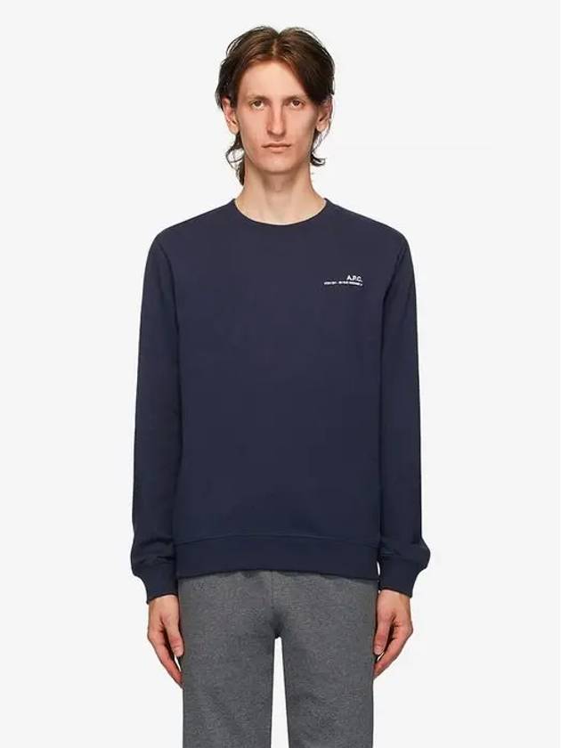 Men's Item Logo Sweatshirt Navy - A.P.C. - BALAAN 3