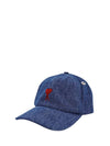 Denim Heart Logo Ball Cap Navy - AMI - BALAAN 1