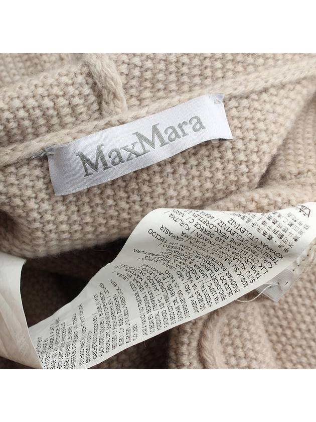 Oatmeal belted hooded knit coat 55 - MAX MARA - BALAAN 3