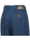 Women's Cotton Wide Jeans Dark Blue - GUCCI - BALAAN 11