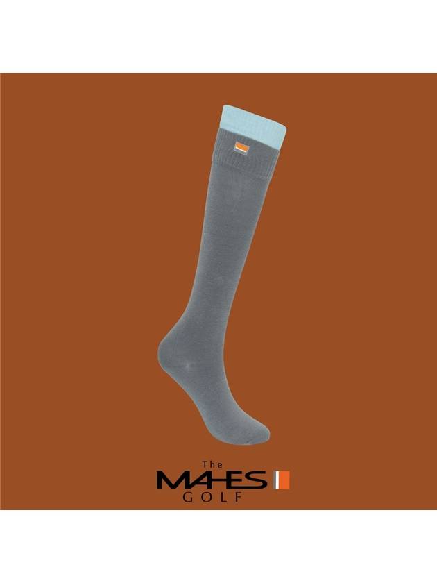 Women's Socks Gray Orange Label Twotone Knee Socks ASOW 288 - MAHES - BALAAN 3