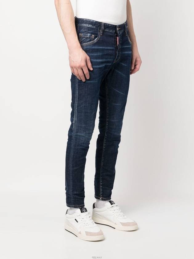 Men's Washed Skater Jeans Blue Navy - DSQUARED2 - BALAAN 4