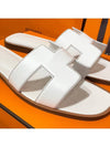 Women's Oran Sandals Calfskin Classic White - HERMES - BALAAN 5