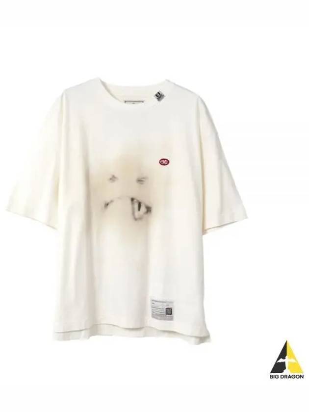 A12TS661 white smiley face print t shirt - MIHARA YASUHIRO - BALAAN 1