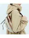 Logo Leather Trim Shell Belt Bag Beige - MONCLER - BALAAN 2