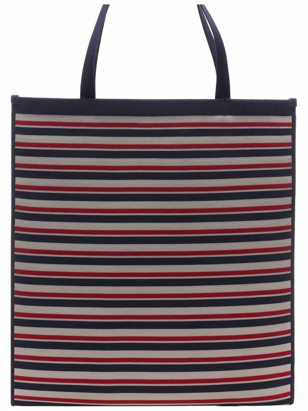 Jacquard Stripe Flat Tote Bag Navy - MARNI - BALAAN 5