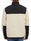 Logo Zip-up Shearling Jacket Beige - AMI - BALAAN 6