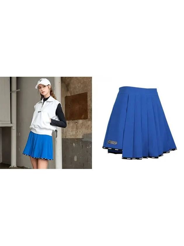 Golf Tennis Women s Asymmetric Culottes Pants Skirt Blue - AVAVE - BALAAN 3