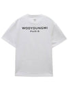 Men's Back Logo Cotton Short Sleeve T-Shirt White - WOOYOUNGMI - BALAAN 2