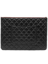 Women s A82552 Lambskin Classic COCO Silver Logo Large Clutch - CHANEL - BALAAN 3