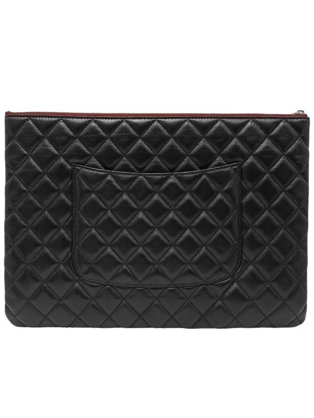 Women s A82552 Lambskin Classic COCO Silver Logo Large Clutch - CHANEL - BALAAN 3