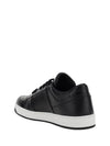 Downtown Triagle Logo Leather Low Top Sneakers Black - PRADA - BALAAN 4