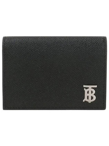 TB Folding Grainy Leather Card Wallet Black - BURBERRY - BALAAN 1