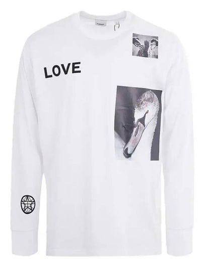 Men's Alphabet Print Long Sleeve T-Shirt White - BURBERRY - BALAAN 2