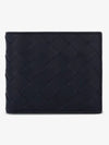 Intrecciato Leather Half Wallet Navy - BOTTEGA VENETA - BALAAN 2