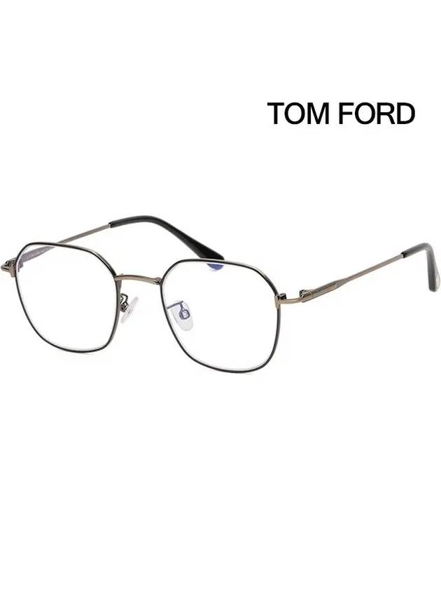 Blue Light Blocking Glasses Frame TF5786KB 001 Glasses Vintage Metal Asian Fit - TOM FORD - BALAAN 4