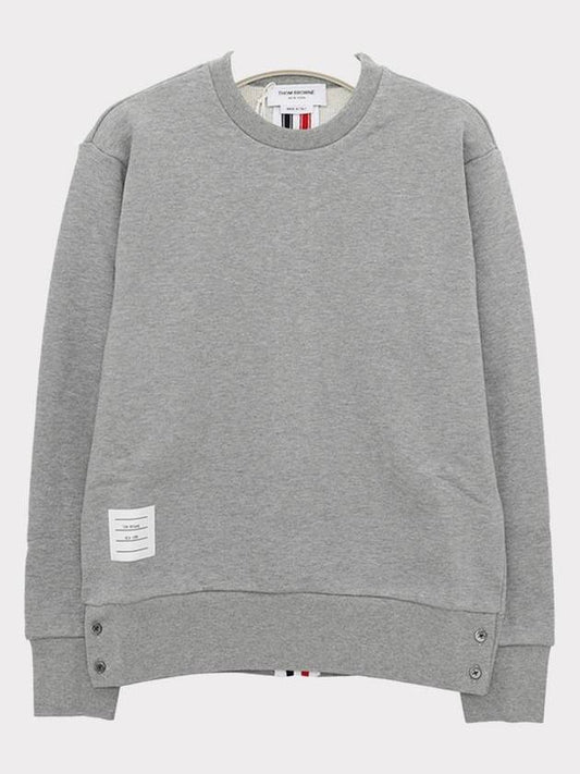 Center Back RWB Stripe Classic Loopback Crewneck Sweatshirt Light Grey - THOM BROWNE - BALAAN 2