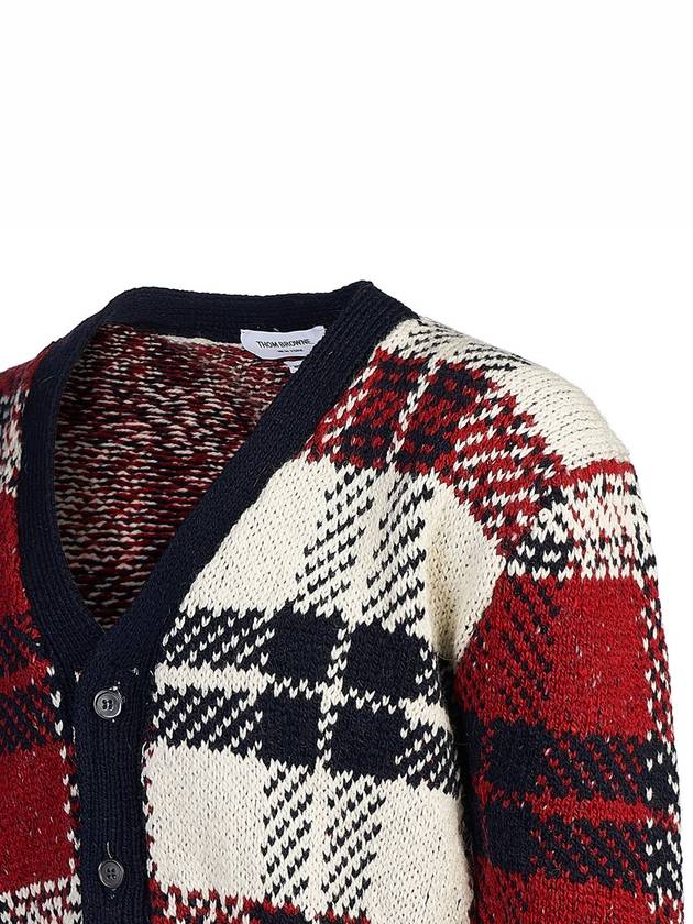 Donegal Tartan Check Cardigan - THOM BROWNE - BALAAN 6