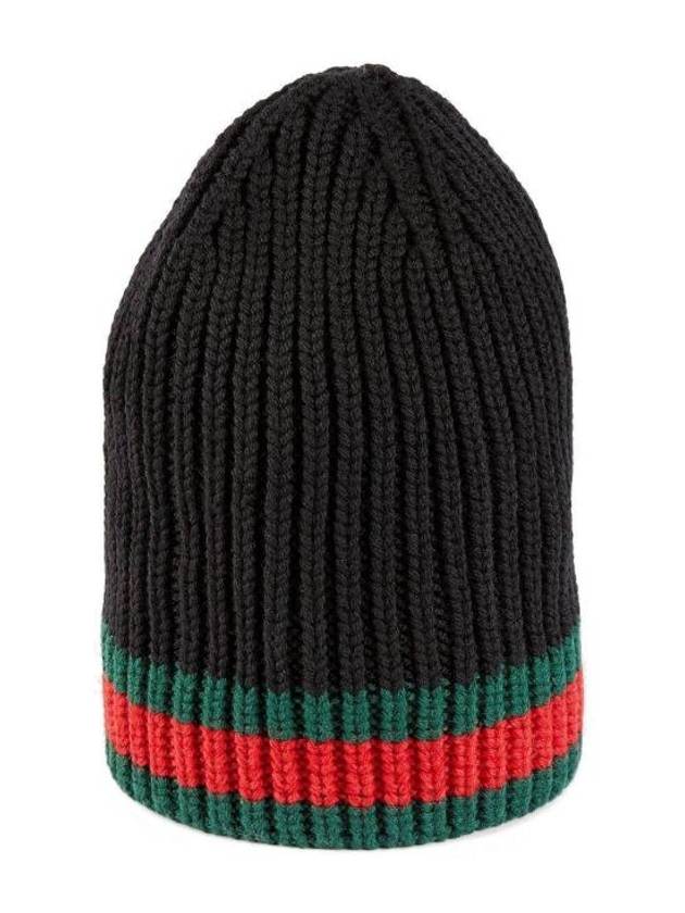 Web Wool Beanie Black - GUCCI - BALAAN 3