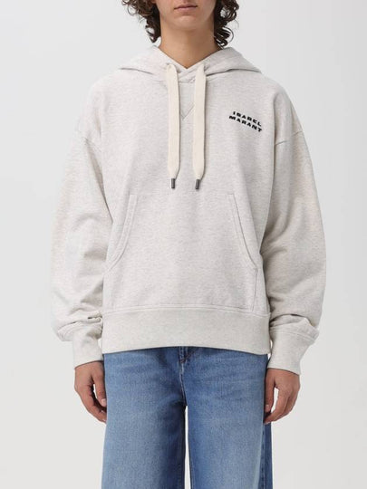 Sylla Embroidered Logo Oversized Hoodie Ecru - ISABEL MARANT - BALAAN 2