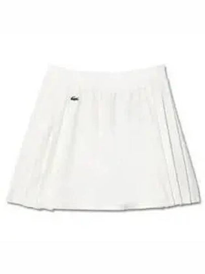 Logo Mini Side Pleats Skirt White - LACOSTE - BALAAN 2