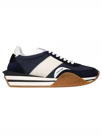 Logo James Panel Low Top Sneakers Navy - TOM FORD - BALAAN 2