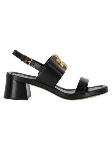 Gold Logo Eleanor Sandal Heels Black - TORY BURCH - BALAAN 1