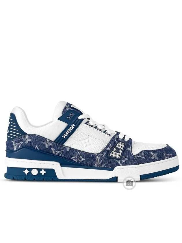 LV Trainer Denim Low Top Sneakers White Blue - LOUIS VUITTON - BALAAN 2