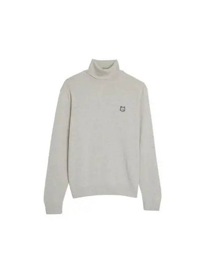 Fox Head Patch Turtleneck Knit Top Light Grey Melange - MAISON KITSUNE - BALAAN 2