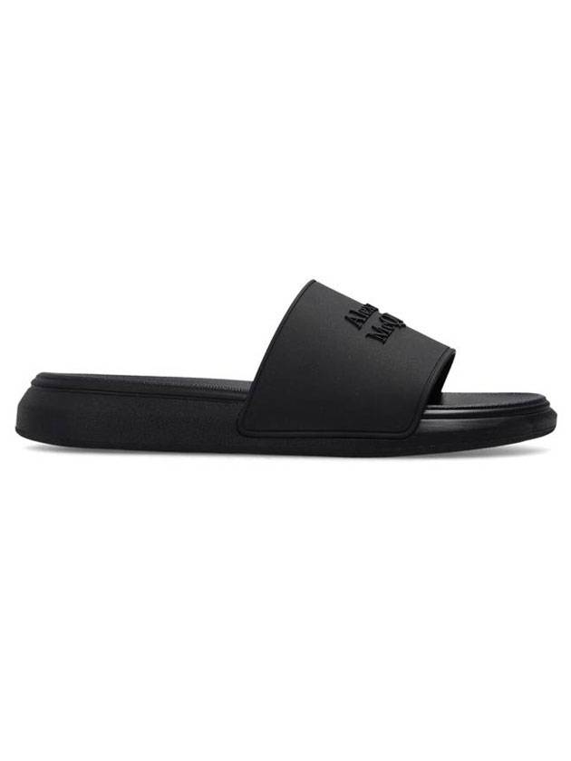 Women's Hybrid Signature Logo Rubber Slippers Black - ALEXANDER MCQUEEN - BALAAN 1