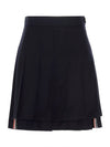 RMB Wool Mini Pleated Skirt Navy - THOM BROWNE - BALAAN 2