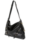 Voyou Medium Leather Shoulder Bag Black - GIVENCHY - BALAAN 3