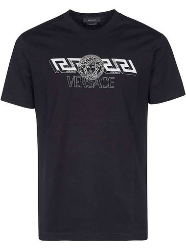 Greca Medusa Short Sleeve T-Shirt Black - VERSACE - BALAAN 1