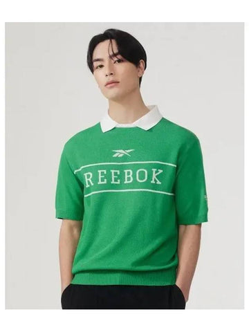 Vector short sleeve knit collar tie green - REEBOK - BALAAN 1