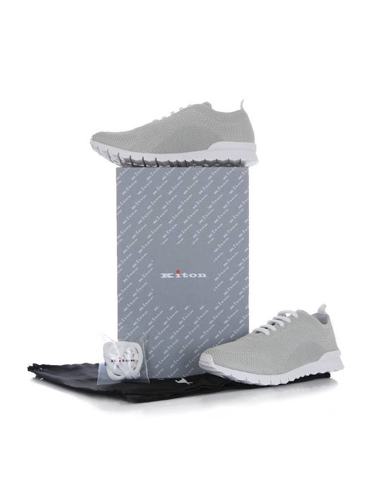 Mesh Knit Low Top Sneakers Grey - KITON - BALAAN 2