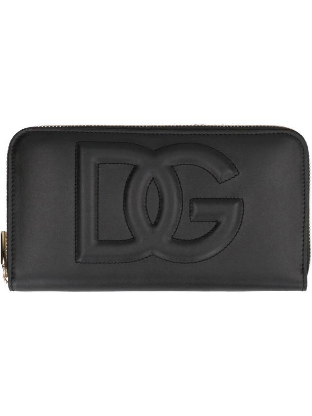 DG logo zipper calfskin long wallet black - DOLCE&GABBANA - BALAAN 3