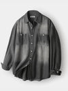 Biowashing two pocket denim shirt black - INDUST - BALAAN 4