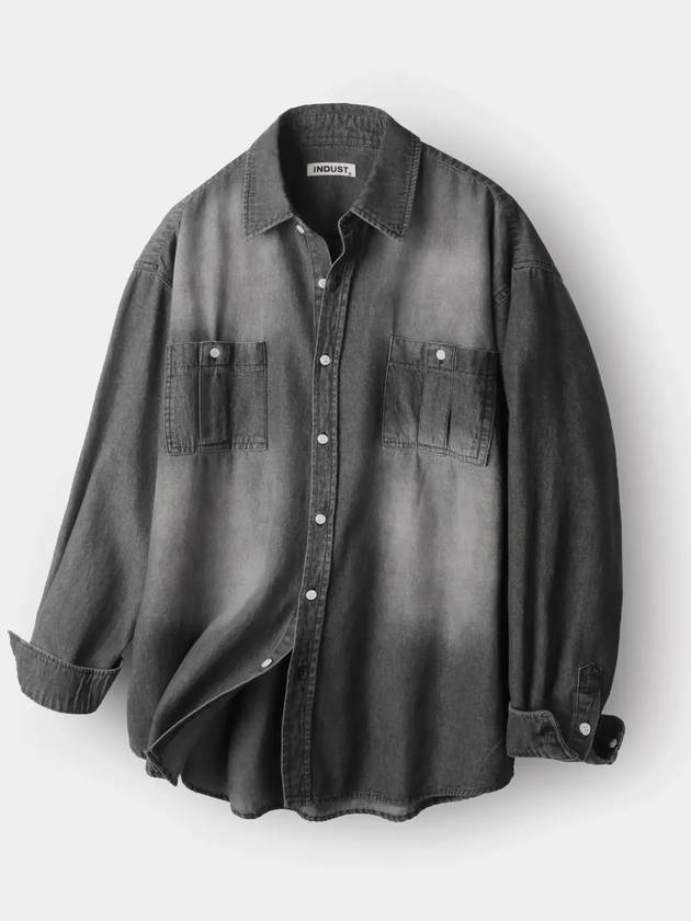 Biowashing two pocket western denim shirt black - INDUST - BALAAN 2