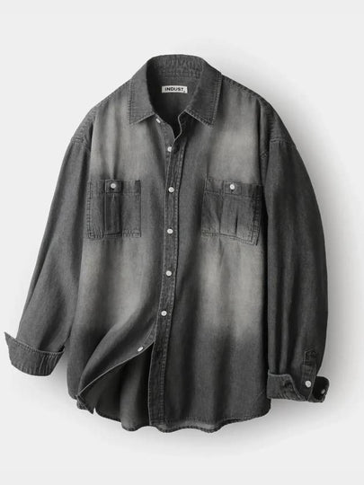 Biowashing two pocket western denim shirt black - INDUST - BALAAN 2