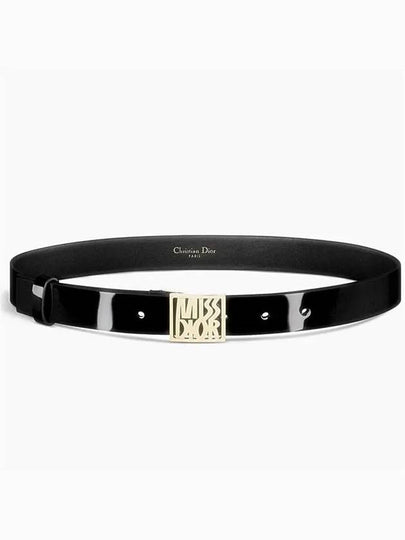 25mm Miss Belt Black Patent Calfskin B0594OBSU M900 - DIOR - BALAAN 2