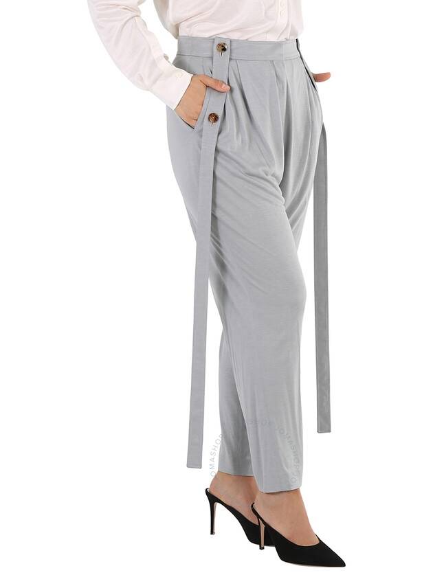 Women's Heather Melange Jersey Tailored Straight Pants Gray - BURBERRY - BALAAN 3