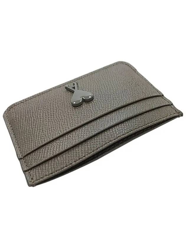 Heart Logo Card Holder Taupe - AMI - BALAAN 5