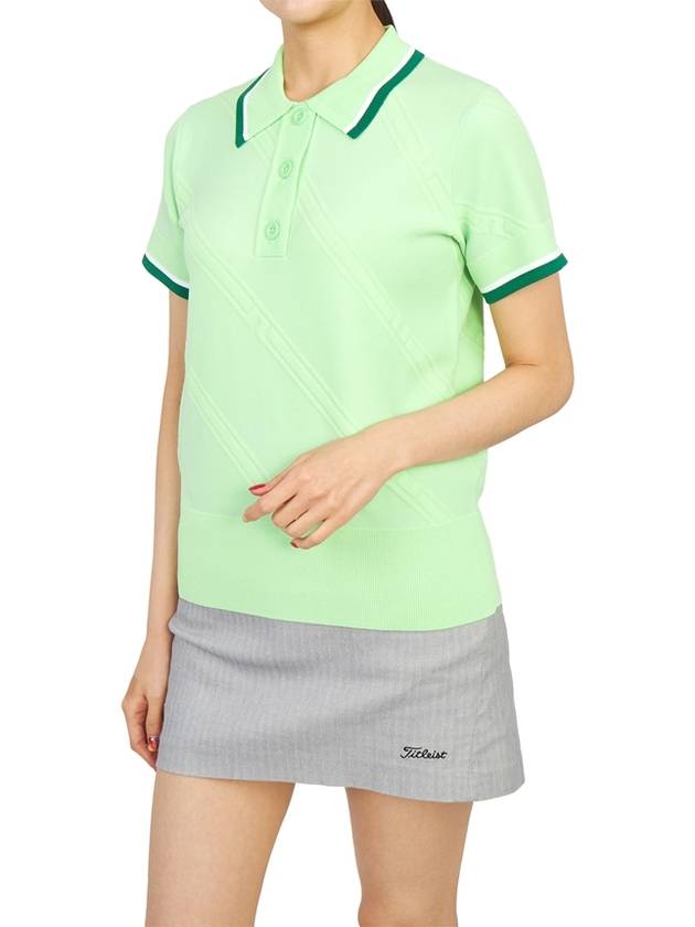 Women's Feline Golf Short Sleeve PK Shirt Green - J.LINDEBERG - BALAAN 6