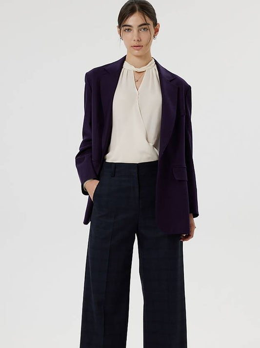 Women's Italian Wool 100% MZ Color Jacket Navy Purple - RS9SEOUL - BALAAN 1
