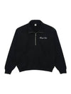 Logo Half Zip-up Cotton Sweatshirt Black - SPORTY & RICH - BALAAN 2