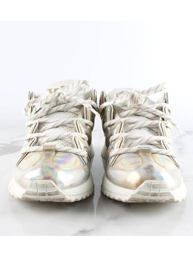 Zigzag metal leather sneakers - LOUIS VUITTON - BALAAN 3